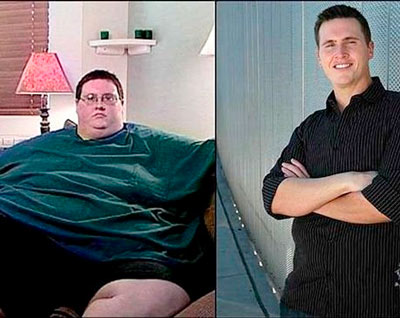 Похудевшие мужчины до и после